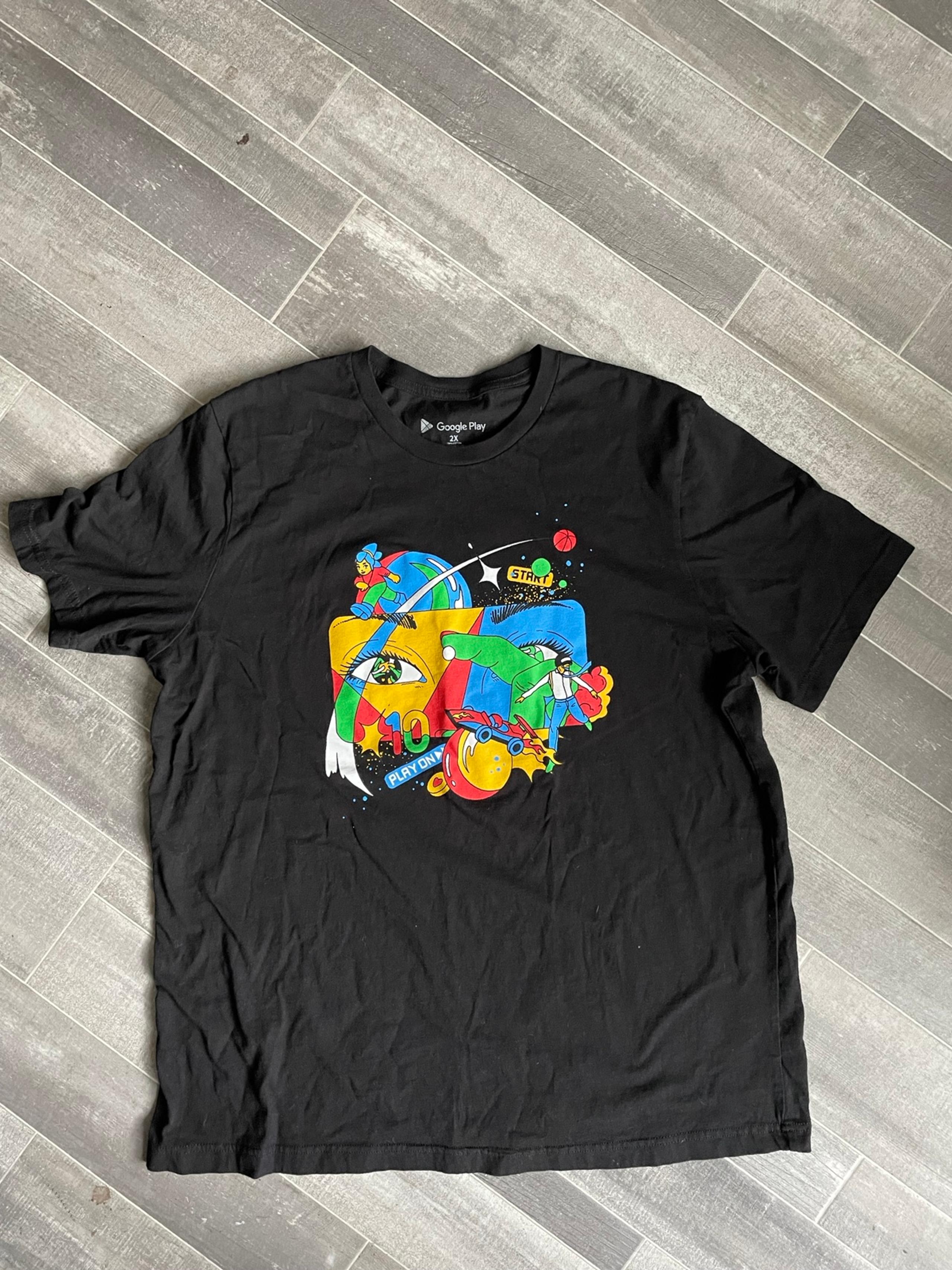 Google Play Graphic T Shirt Exclusive Artwork by Naomi Otsu Limited Ed Mens 2XL