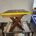 Handmade wooden footrest or potstand.