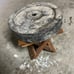 Handmade wooden footrest or potstand.