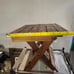 Handmade wooden footrest or potstand.
