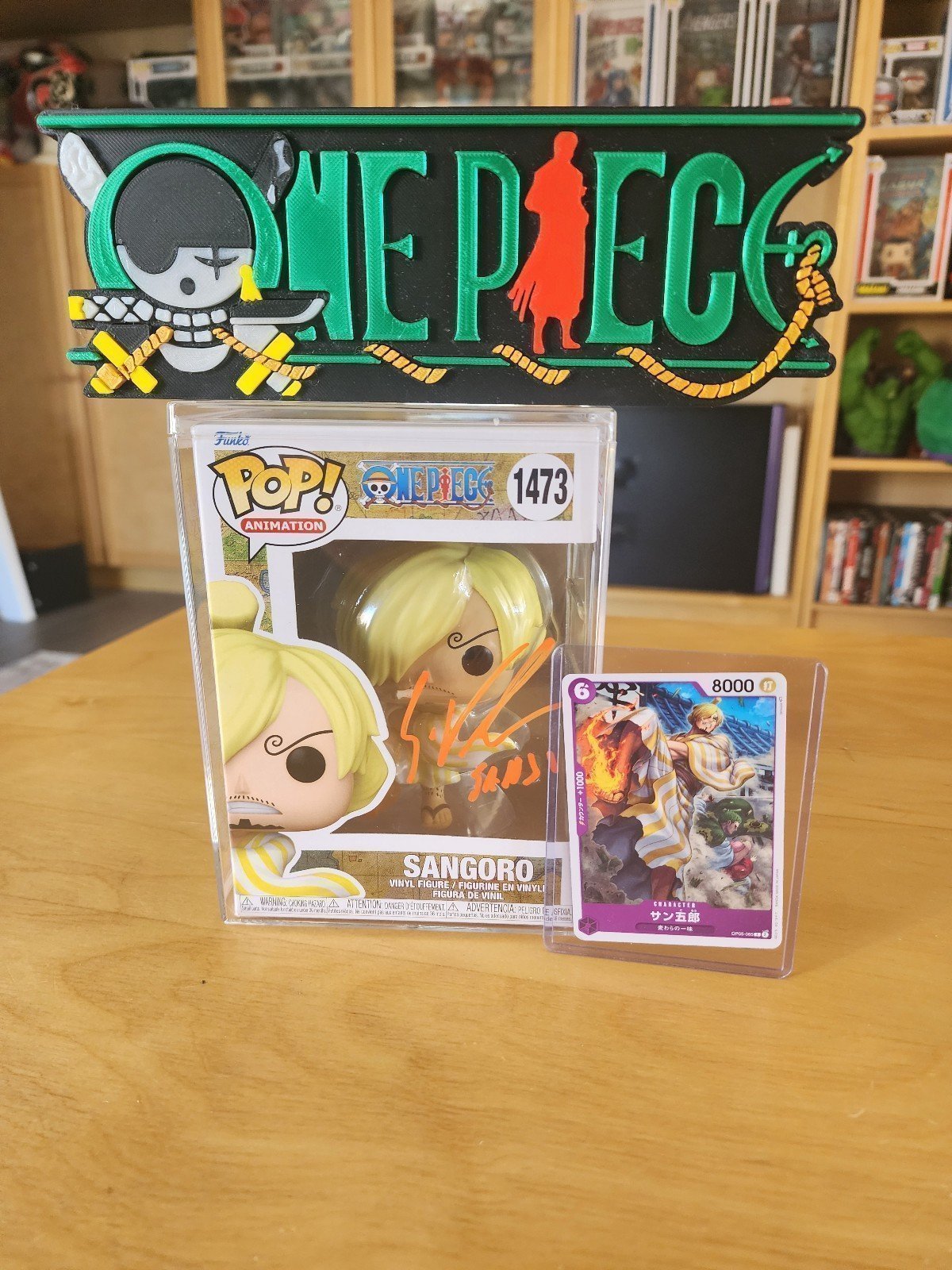 Eric Vale signed Sanji Sangoro Funko Pop One Piece Anime 2X Beckett & OC COA