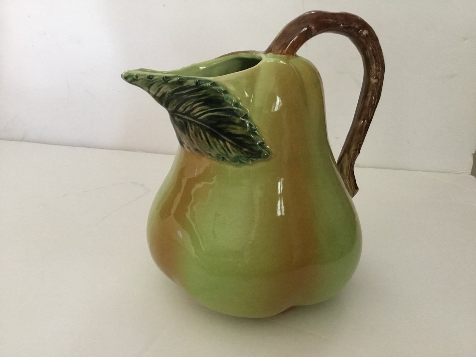 Pear themed vintage ceramic pitcher. Portugal