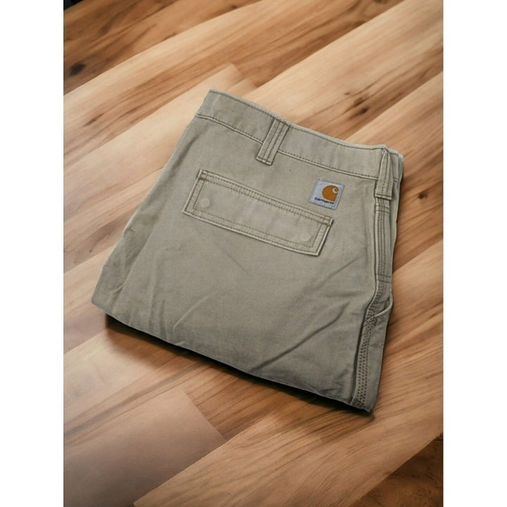 Carhartt Cargo Pants 100272 Mens 40 Beige Canvas Rugged Relaxed Fit Straight Leg