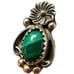 Vintage Sterling Navajo Signed Richard Begay Malachite Pierced Earrings