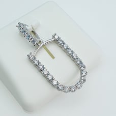 925 Sterling Silver Cubic Zirconia Initial Pendant, UU1P6A6187