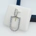 925 Sterling Silver Cubic Zirconia Initial Pendant, UU1P6A6187