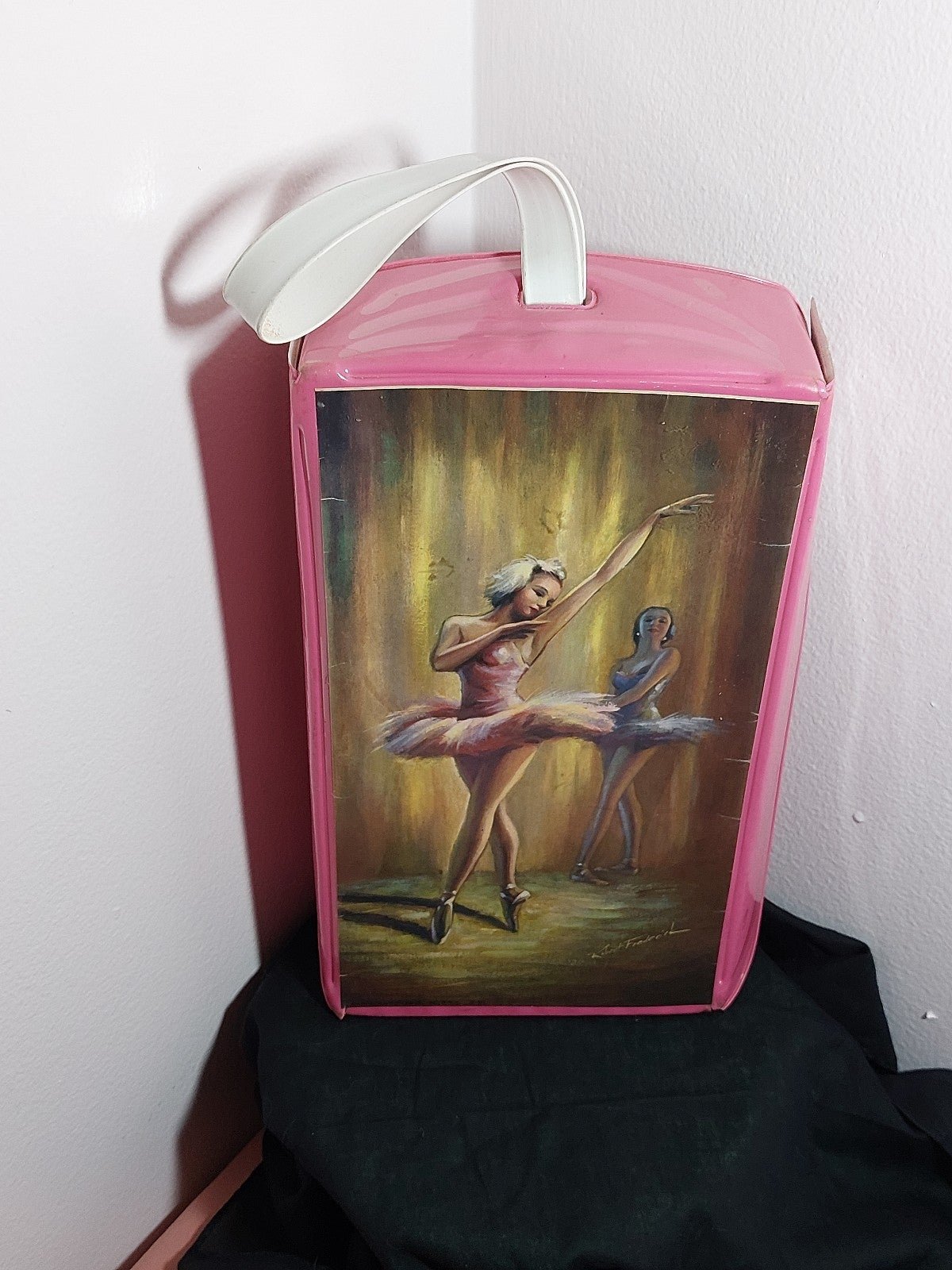 Vintage 1960’s Ballet Slipper Shoe Box Vinyl Case with Strap