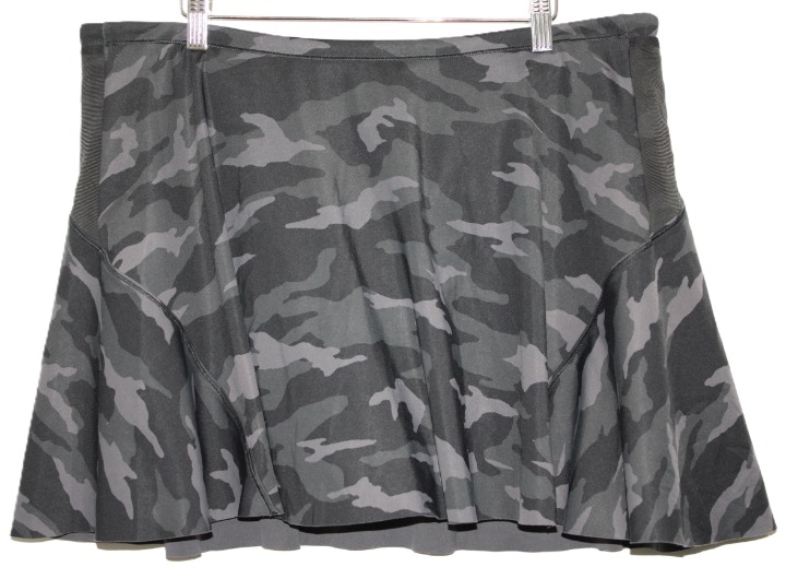 Womens Athleta Match Point Skort Black Gray Camo Tennis Skort Golf Skort Size XL