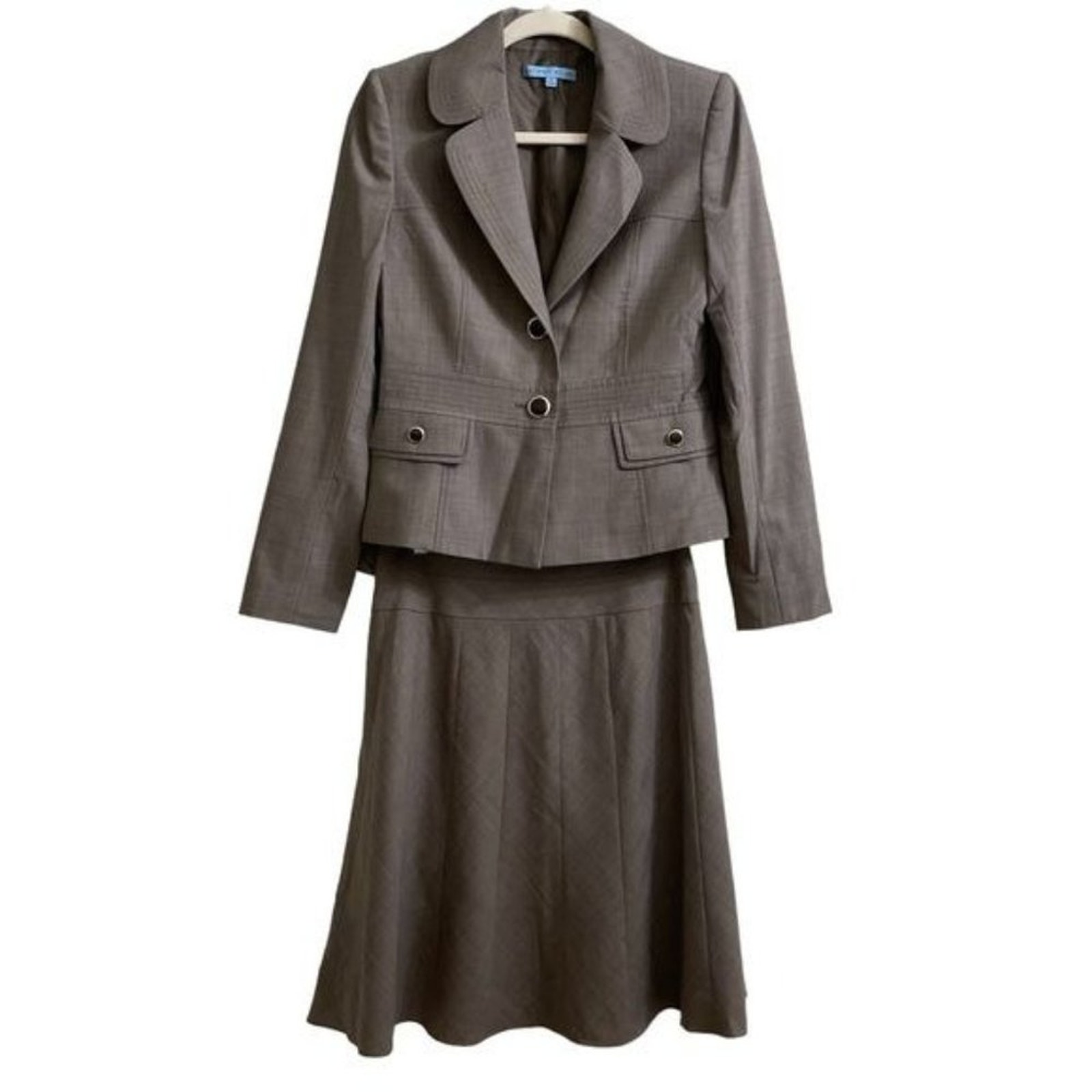 Antonio Melani Khaki Skirt Suit Set Size 4