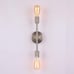 Bathroom Vanity Wall Sconce 2 Lights, Brushed Nickel Metal Wall Mount Lamp
