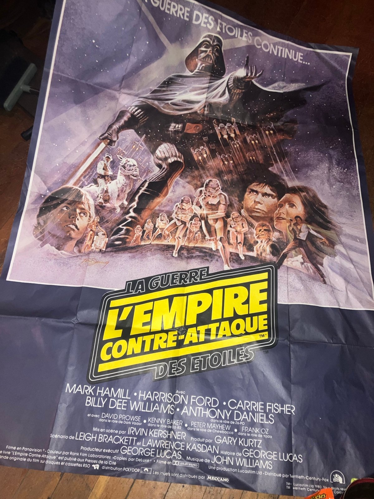 Original 1980s The Empire Strikes back LARGE movie poster