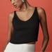 Anthropologie Scooped V-Neck Tank Top Ribbed in Black Size XL