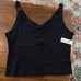 Anthropologie Scooped V-Neck Tank Top Ribbed in Black Size XL