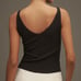 Anthropologie Scooped V-Neck Tank Top Ribbed in Black Size XL