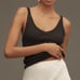 Anthropologie Scooped V-Neck Tank Top Ribbed in Black Size XL