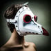 White Plague Doctor Mask Halloween Red Bird Nose Beak Leather Steampunk #1076