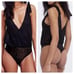 Free People Lace All Day Plunging Black Bodysuit Size Small NEW with Tags