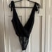 Free People Lace All Day Plunging Black Bodysuit Size Small NEW with Tags