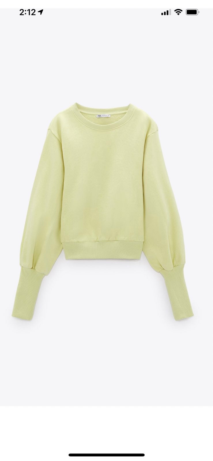 New ZARA Sweater Balloon sleeves medium