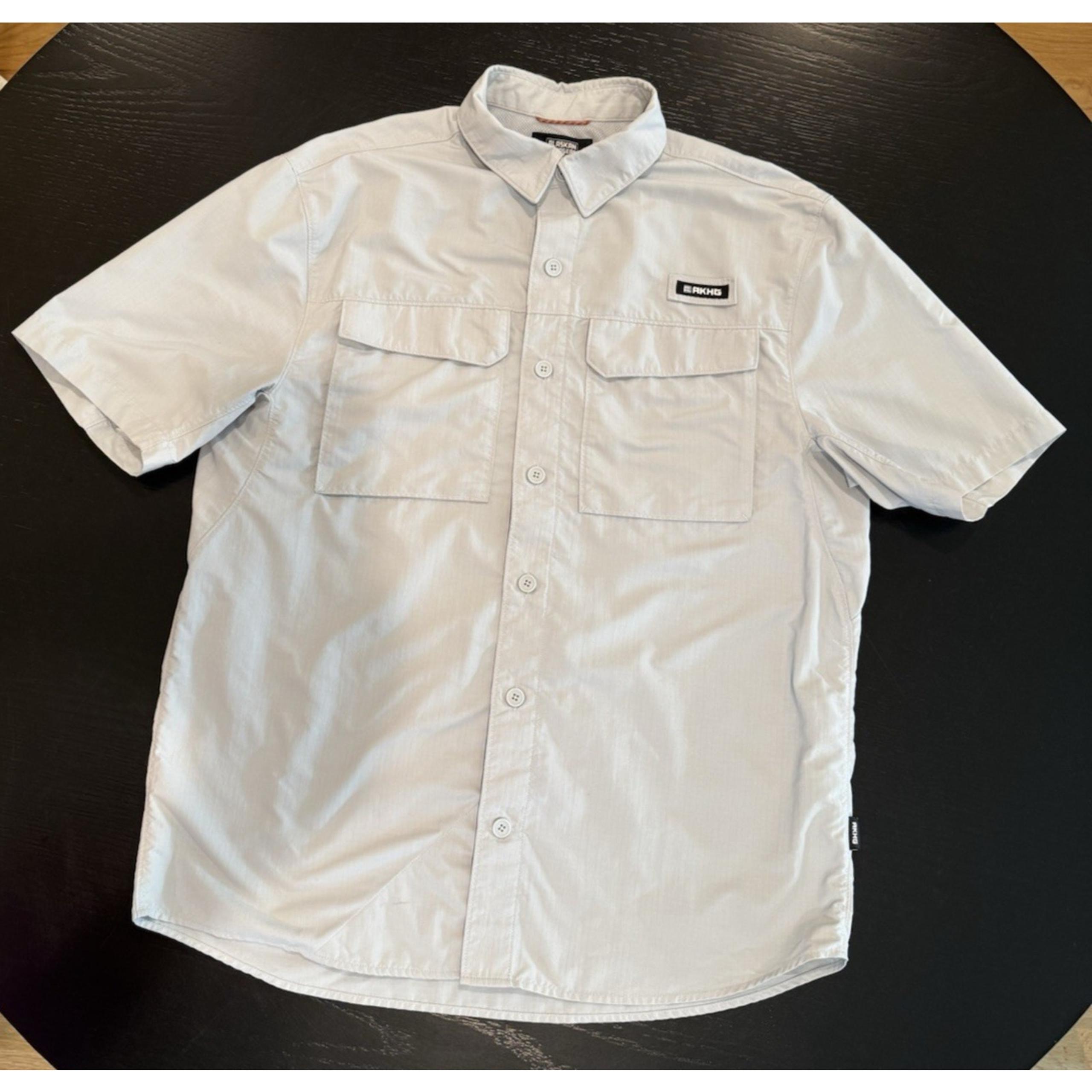 ALASKAN HARDGEAR DULUTH TRADING Mens M Gray Short Sleeve Vented Button Up Shirt
