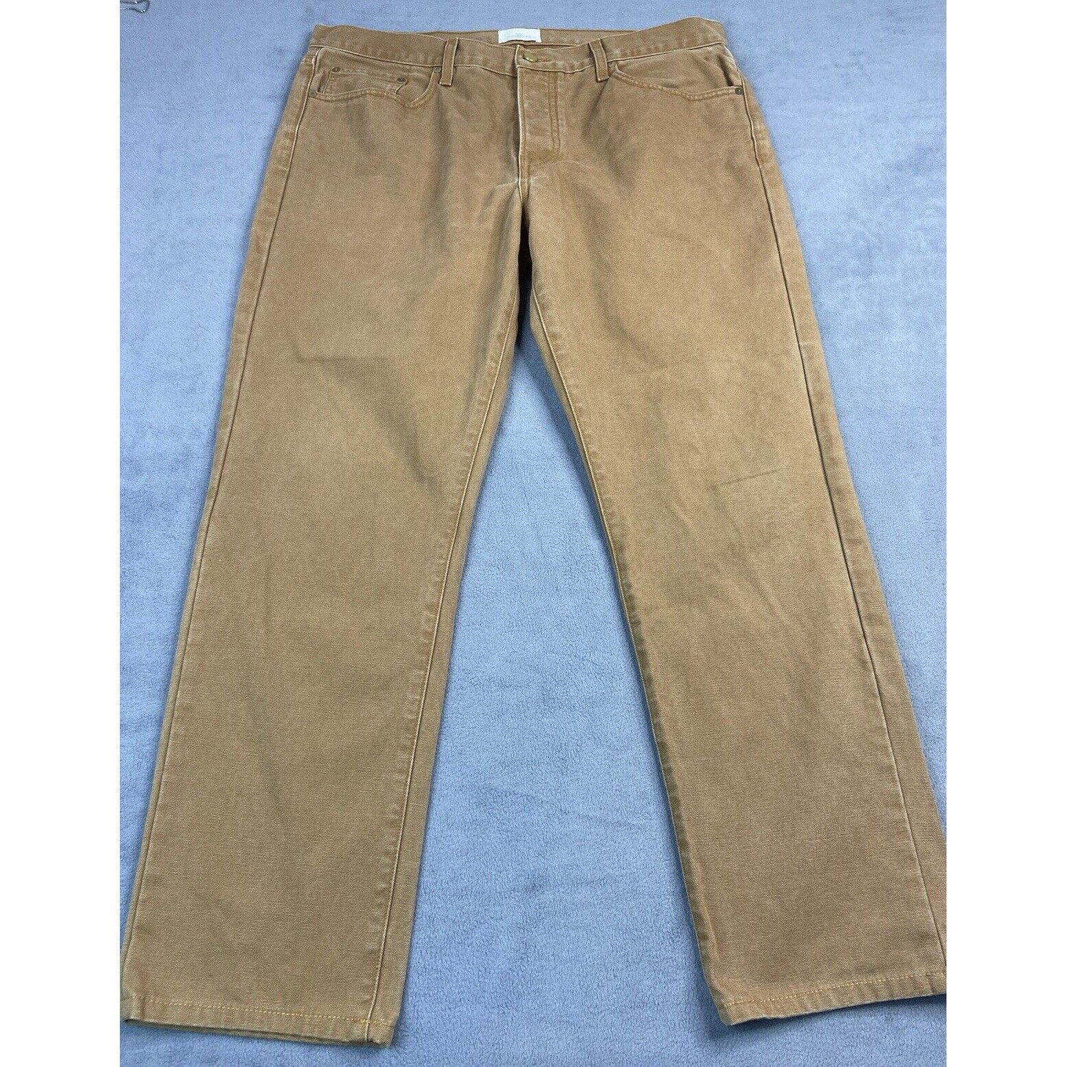 Sid Mashburn Pants Men 38X29* Brown Slim Straight Duck Canvas Work Jean USA