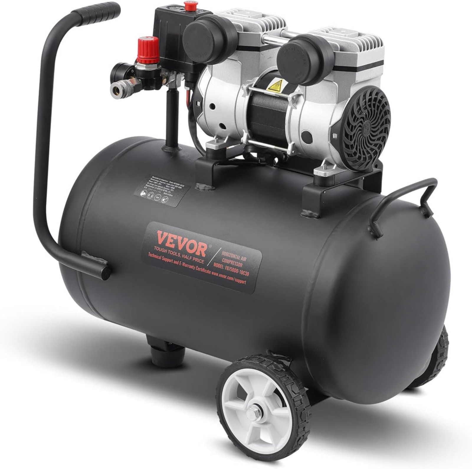 VEVOR Air Compressor, 8 Gallon Steel Tank, 1HP 2.2 CFM@90 PSI Oil Free