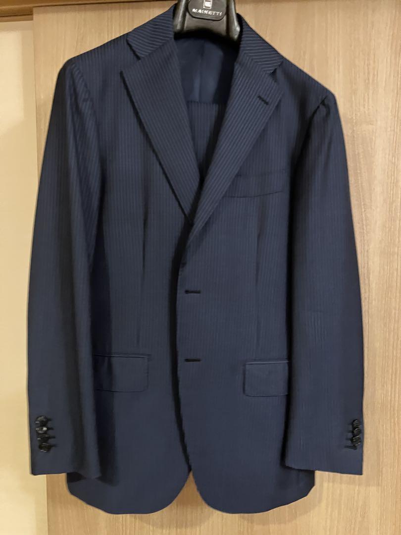 Ring Jacket Suit, Navy Blue Stripe, Size 44, Spring/Summer, 184/168