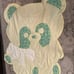 Vtg handmade bear shaped baby blanket and pillow set