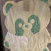 Vtg handmade bear shaped baby blanket and pillow set