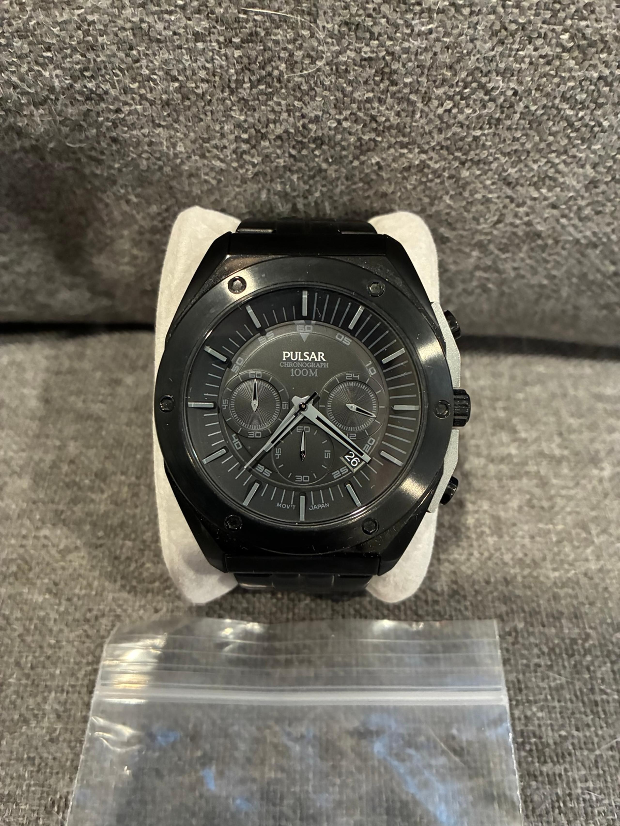 Pulsar Chronograph Men's on The Go Analog Display Quartz Black Watch