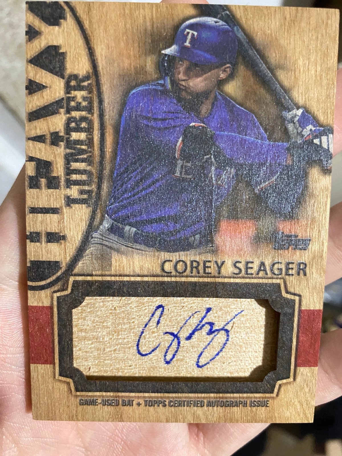 Corey Seager 2024 Topps Series 2 Heavy Lumber Auto Card 4/25