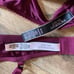 VS Vintage very sexy burgundy / maroon strappy lace up bralette & thong panty