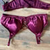 VS Vintage very sexy burgundy / maroon strappy lace up bralette & thong panty