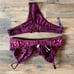 VS Vintage very sexy burgundy / maroon strappy lace up bralette & thong panty