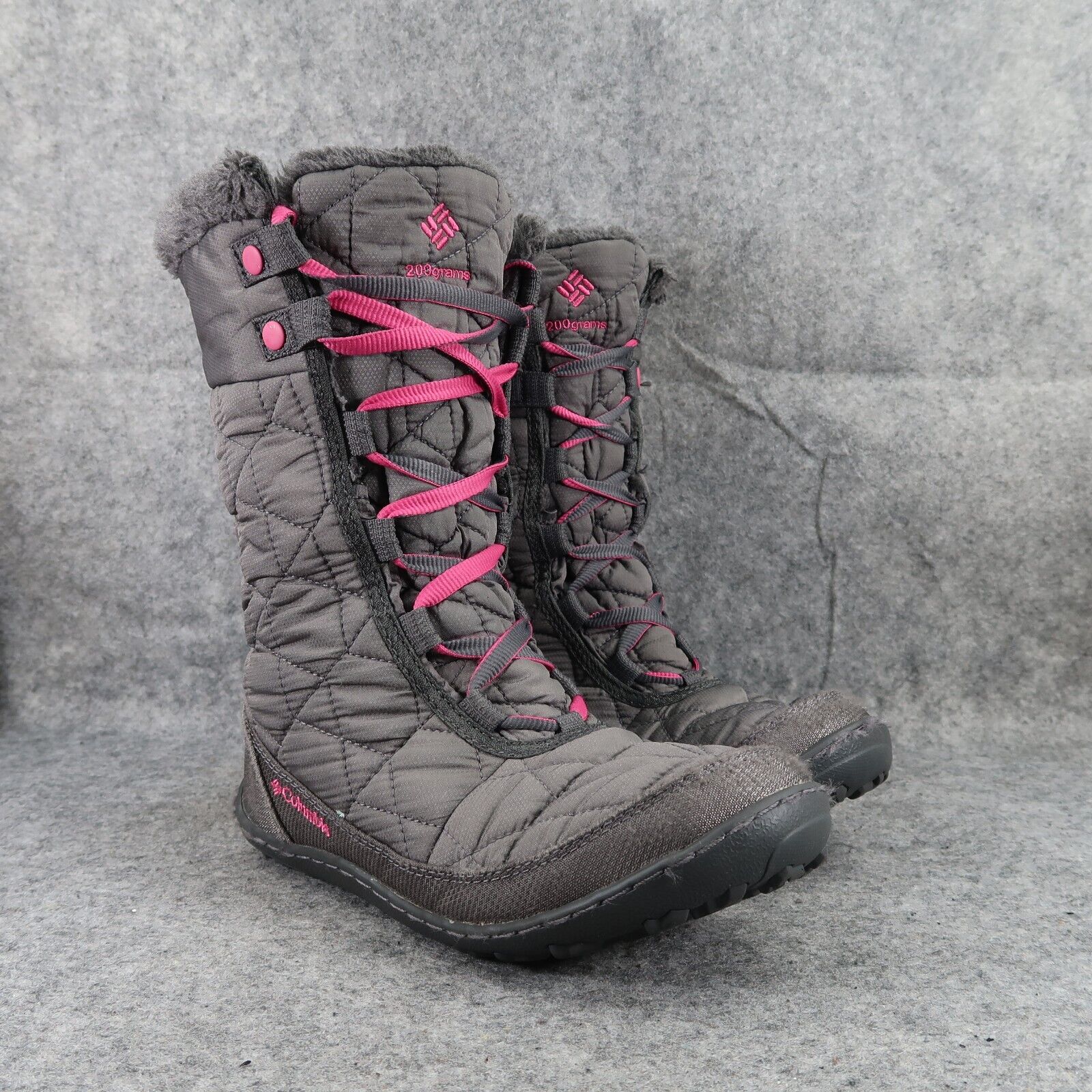 Columbia Shoes Youth 5 Boots Winter Snow Minx Waterproof Lace Up Insulated Grey