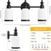 3 Lights Vanity Lights, Matte Black Bathroom Wall Light Fixtures over Mirror,...