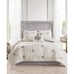 Madison Park Malia 4 Pcs Embroidered Cotton Reversible Duvet Cover Set Ful/Queen