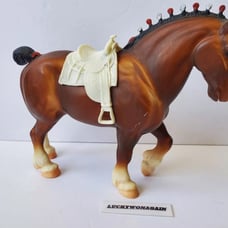 Vintage Breyer Molding Horse #80 Bay Clydesdale Stallion Blaze w/Saddle USA
