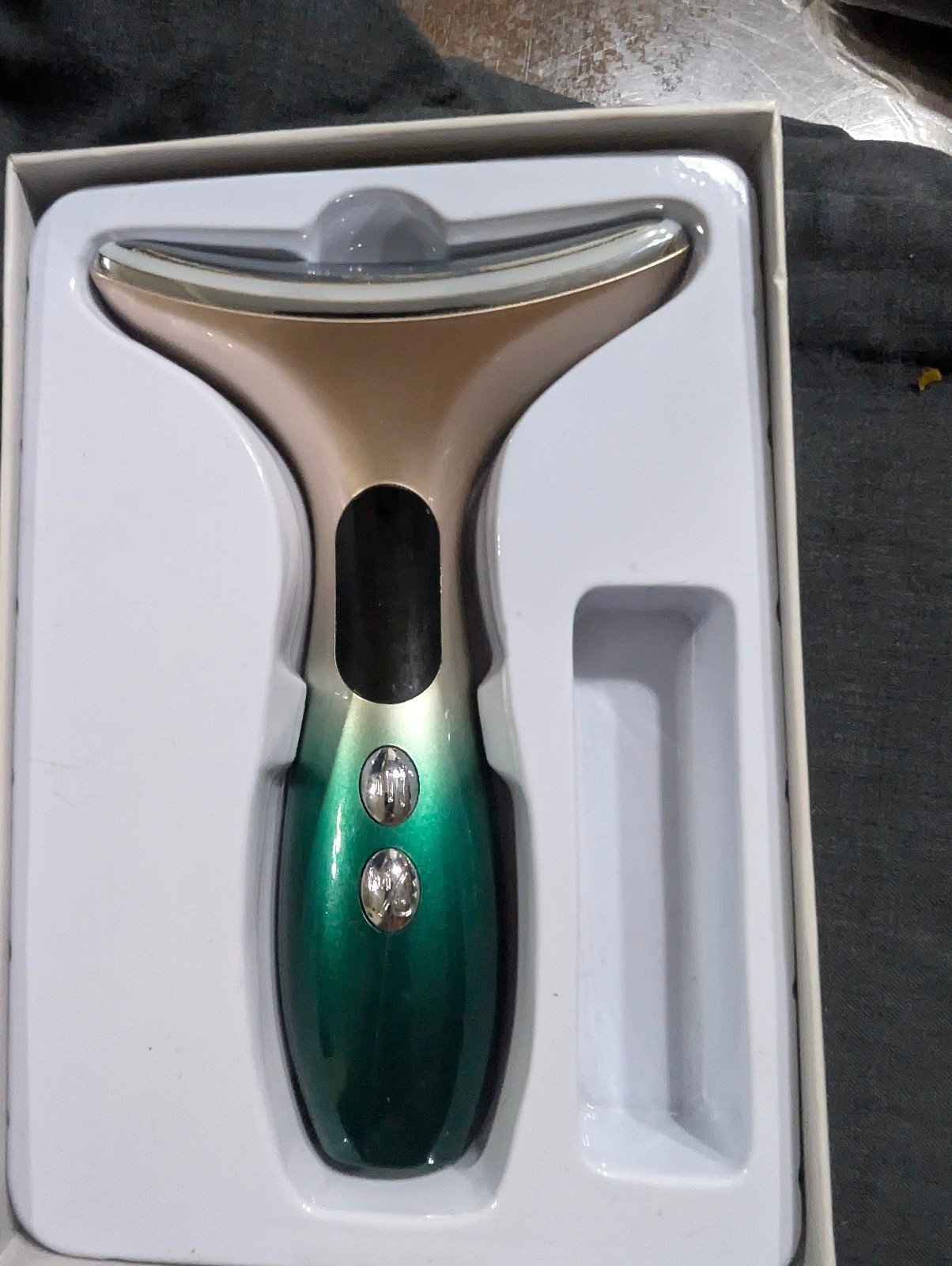 LED Face and neck microcurrent massager. Wrinkle therapy