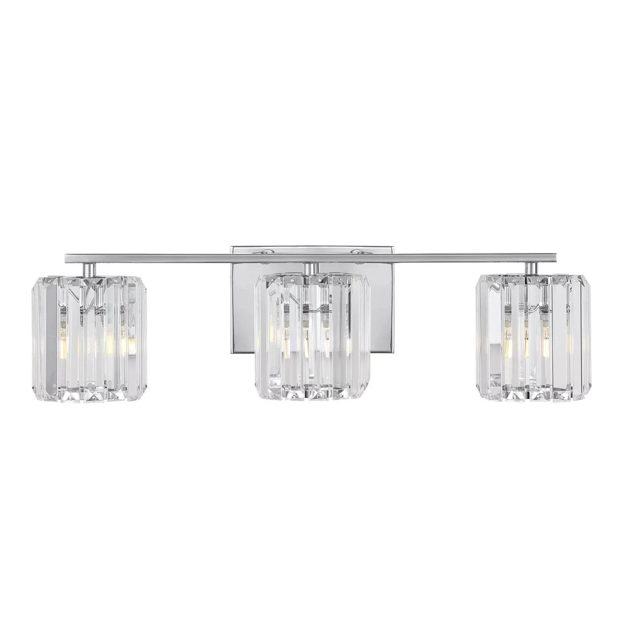 JONATHAN Y Lighting JYL3554 Coco 3 Light 23"W LED Bathroom Vanity - Chrome