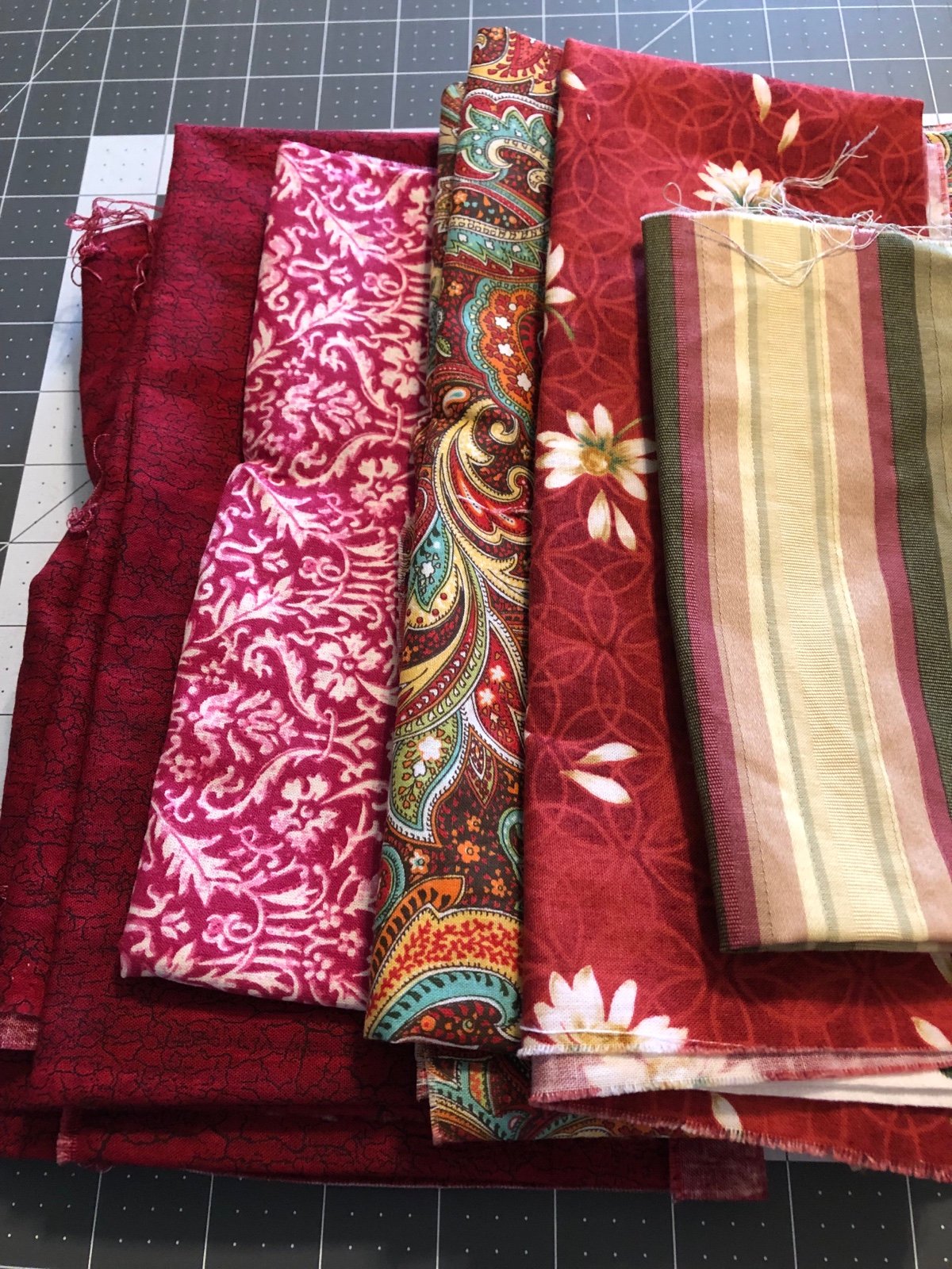 Vintage Burgundy Maywood Studios & No Brand Fabric
