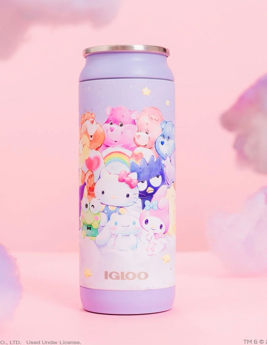 HELLO KITTY AND FRIENDS X CARE BEARS IGLOO 16 OZ CAN COOLER