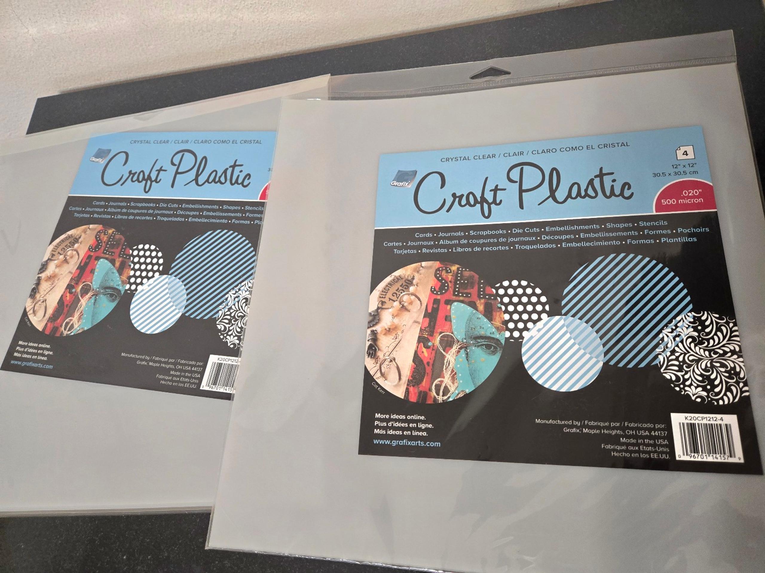 2Pack Grafix Craft Plastic Sheets 12"X12" 4/Pkg-Clear - Salon Grafix