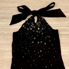 Anne Taylor Knit Halter Top Black Small