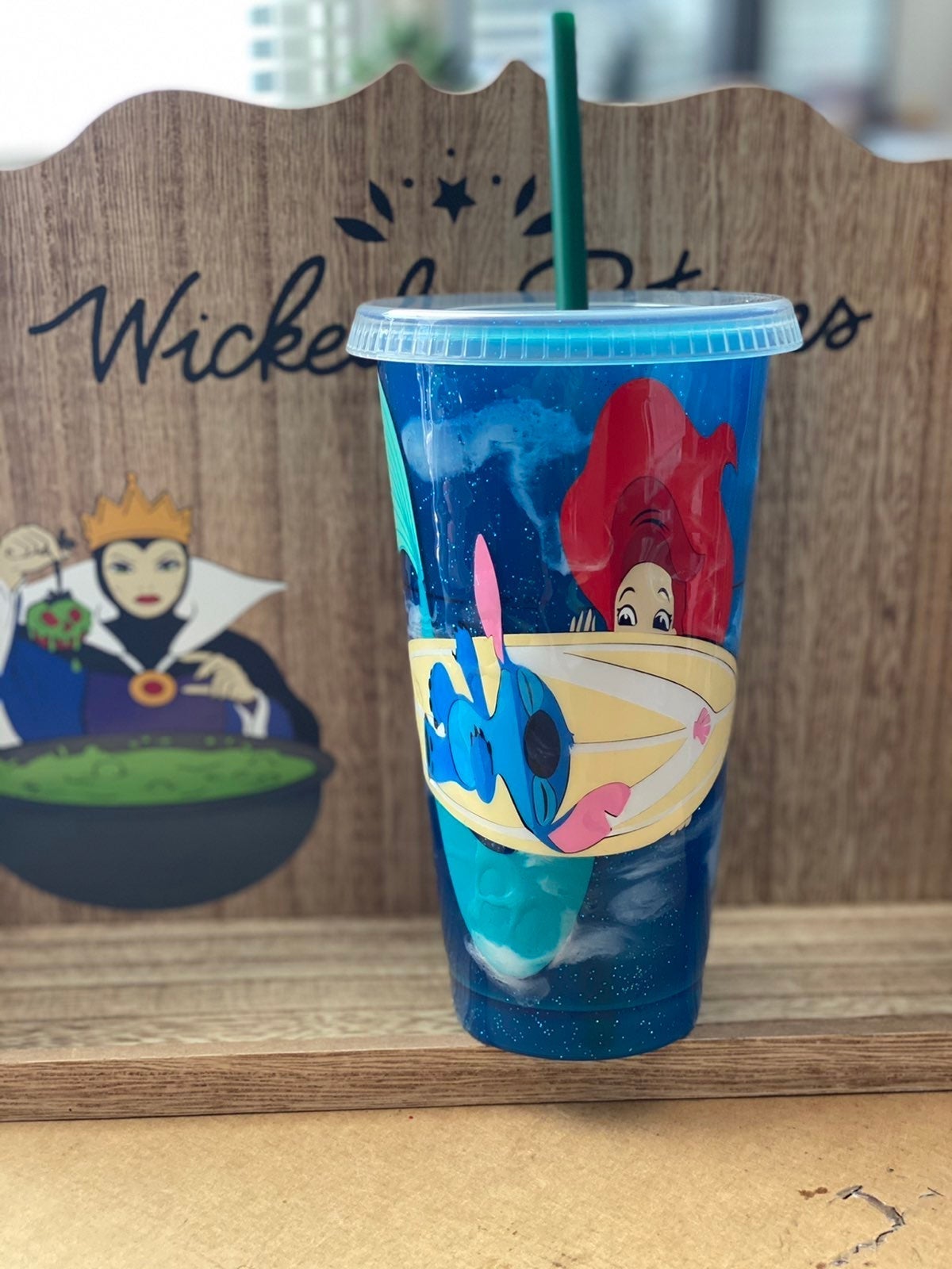 Disney Ariel and Stitch Starbucka cup