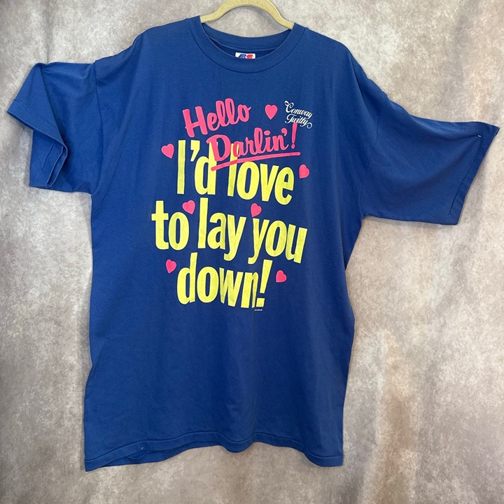 VTG 80s Conway Twitty Hello Darlin’ I’d Love to Lay You Down OSFA Single Stitch