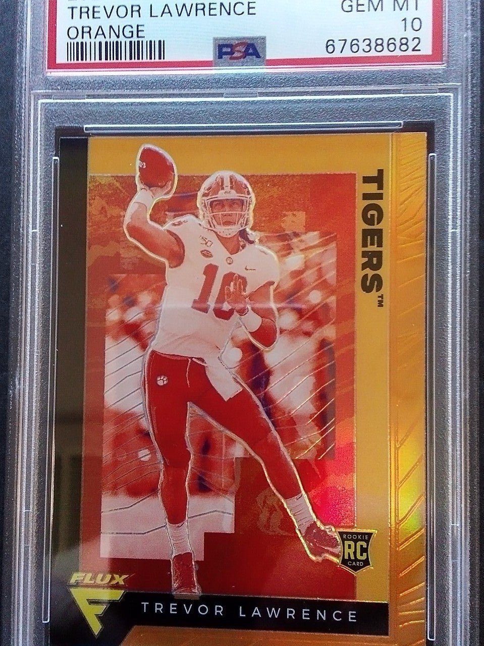 Trevor Lawrence 2021 Panini Chronicles DP orange flux prizm PSA 10
