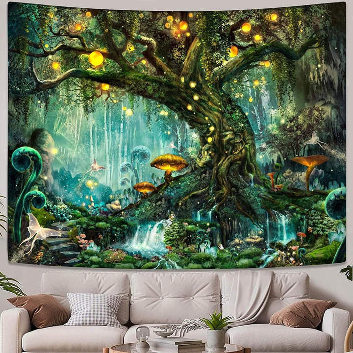 Fairy Tales Magical Forest Tapestry Nature Tree of Life 60×80 inche