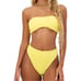 NWT Frankies Bikinis Jean Bandea and Anne Plisse Bottom Yellow Bikini Set XS