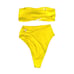 NWT Frankies Bikinis Jean Bandea and Anne Plisse Bottom Yellow Bikini Set XS